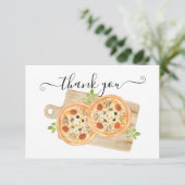 Liefde & Pizza Dankbriefje Kaart (Staand voorkant)