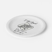 Liefde & Pizza | Informele proefhuwelijksdiner Papieren Bordje (Gekanteld)