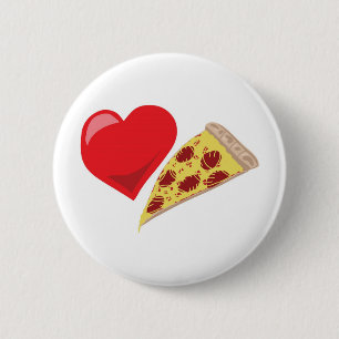 Liefde Pizza!  Personaliseerbaar: Ronde Button 5,7 Cm