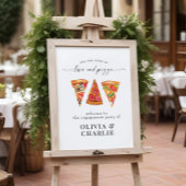 Liefde & Pizza Welkom Bruiloft Poster