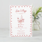 Liefde & Pizza | Whimsical  Koppel Bruisbad Kaart (Staand voorkant)