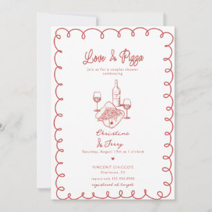 Liefde & Pizza   Whimsical  Koppel Bruisbad Kaart