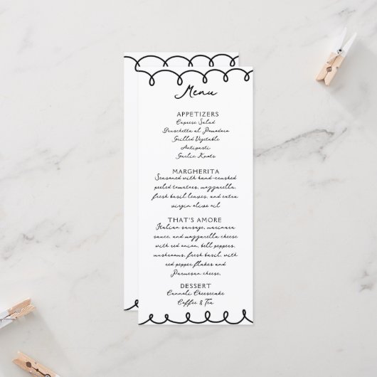 Liefde & Pizza | Whimsisch Menu (Voorkant / Achterkant in situ)