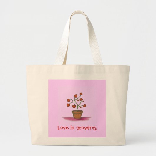Liefde plant, liefde groeit Bag Grote Tote Bag (Voorkant)