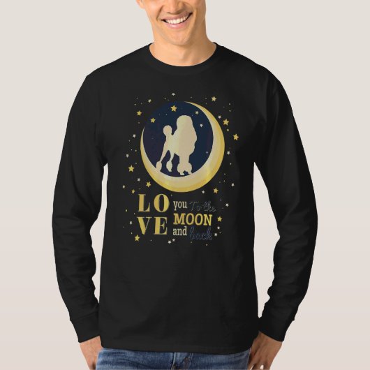 Liefde poedel hond naar de maan t-shirt (Voorkant)