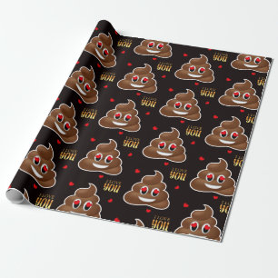 Liefde poep emoji Valentijnsdag inpakpapier