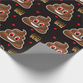 Liefde poep emoji Valentijnsdag inpakpapier (Hoek)