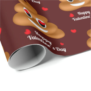 Liefde poep emoji Valentijnsdag inpakpapier