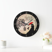 Liefde poëzie zwarte witte  elegante harten   grote klok (Huis)