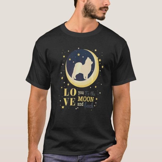Liefde Pommerse hond naar de maan T-shirt (Voorkant)