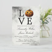 Liefde pompoen bruiloft kaart (Staand voorkant)
