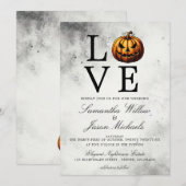 Liefde pompoen bruiloft kaart (Voorkant / Achterkant)