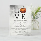 Liefde pompoen bruiloft kaart (Staand voorkant)
