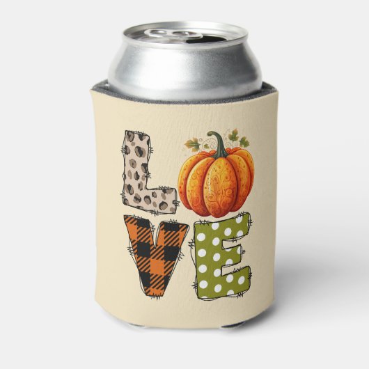 LIEFDE - Pompoen en Herfst Seizoen Blikjeskoeler (Blikje Achterkant)