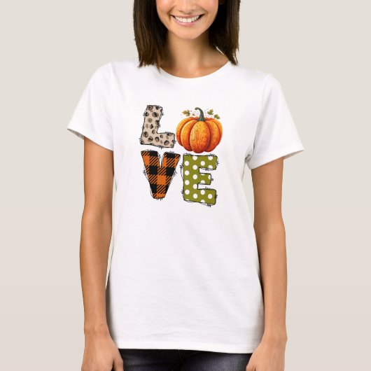 LIEFDE - Pompoen en Herfst Seizoen T-shirt (Voorkant)