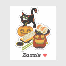 Liefde Pompoen & Stiekeme Zwarte Kat Halloween Sus Sticker
