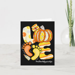 Liefde Pompoen Voetafdruk Moeder Byby Herfst Autum Kaart