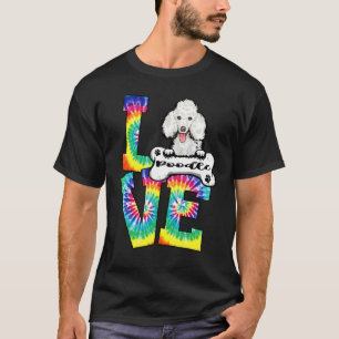 Liefde Poodle Tie Dye Regenboog Hond T-shirt
