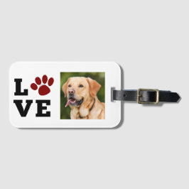 Liefde Pootafdruk Dierenliefhebber Hond Liefhebber Bagagelabel