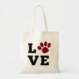 Liefde Pootafdruk Dierenliefhebber Hond Liefhebber Tote Bag