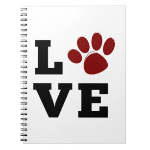 Liefde Pootafdruk Dierenliefhebber Hondliefhebber Notitieboek