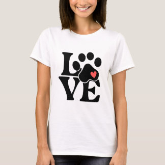 Liefde Pootafdruk Huisdierliefhebber Cadeau T-shirt