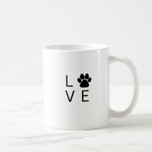 “LIEFDE” Pootafdruk Witte Hond Liefhebber Koffie Koffiemok