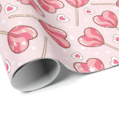 Liefde Pop Retro Valentijns Wrap Papier (Rol Hoek)