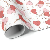 Liefde Pop Retro Valentijns Wrap Papier (Rol Hoek)