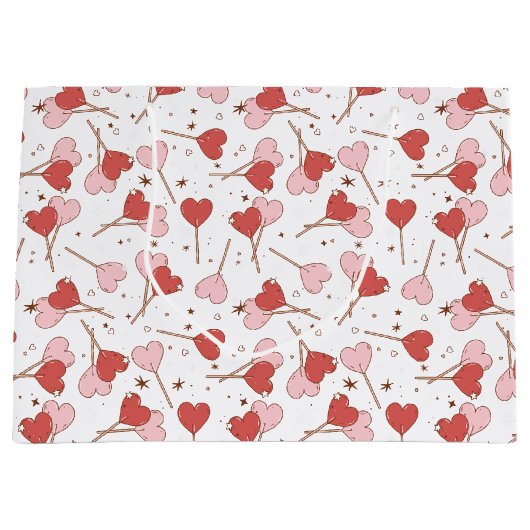 Liefde Pop Retro Valentijnsdag Groot Cadeauzakje (Voorkant)
