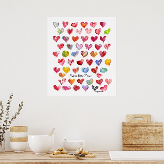 Liefde Poster - Volg je hart (Keuken)