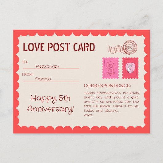 Liefde Postkaart Huwelijksjubileum Mail (Voorkant)