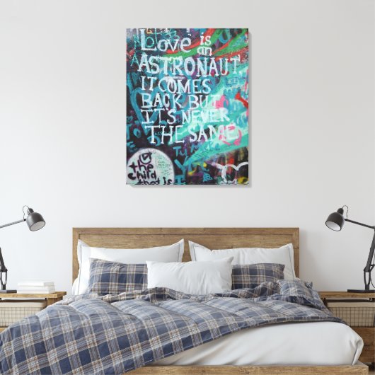 Liefde Praag muur Graffiti Straatkunst, stedelijk  Canvas Afdruk (Insitu (Slaapkamer))