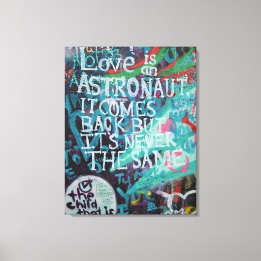 Liefde Praag muur Graffiti Straatkunst, stedelijk  Canvas Afdruk (Voorkant)