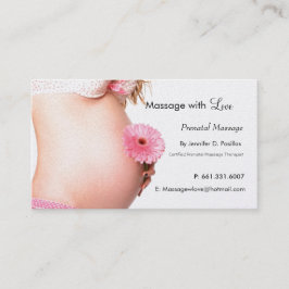 Liefde, prenatale massage afsprakenkaartje