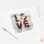 LIEFDE Prettige Feestdagen Kerst Foto Vierkante Sticker (Envelop)