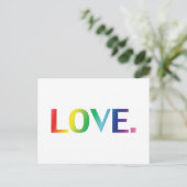 Liefde, pride lgbt lgbtq homo queer regenboogkleur briefkaart (Staand voorkant)