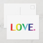 Liefde, pride lgbt lgbtq homo queer regenboogkleur briefkaart (Voorkant / Achterkant)