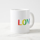 Liefde, pride lgbt lgbtq homo queer regenboogkleur grote koffiekop (Voorkant rechts)