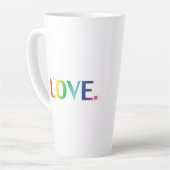 Liefde, pride lgbt lgbtq homo queer regenboogkleur latte mok (Linkerhoek)