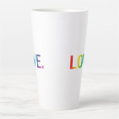 Liefde, pride lgbt lgbtq homo queer regenboogkleur latte mok (Voorkant)