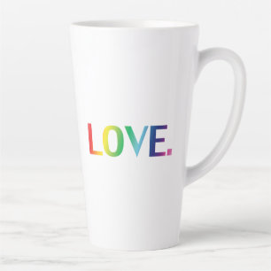 Liefde, pride lgbt lgbtq homo queer regenboogkleur latte mok