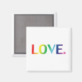 Liefde, pride lgbt lgbtq homo queer regenboogkleur magneet (Voorkant / Achterkant)