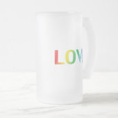 Liefde, pride lgbt lgbtq homo queer regenboogkleur matglas bierpul (Voorkant rechts)