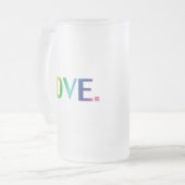 Liefde, pride lgbt lgbtq homo queer regenboogkleur matglas bierpul (Voorkant links)