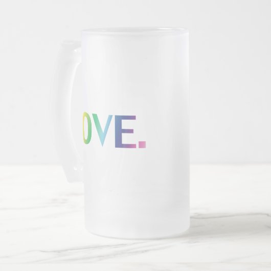 Liefde, pride lgbt lgbtq homo queer regenboogkleur matglas bierpul (Voorkant links)