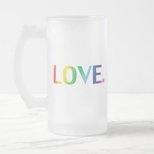 Liefde, pride lgbt lgbtq homo queer regenboogkleur matglas bierpul (Links)