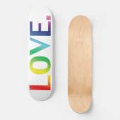 Liefde, pride lgbt lgbtq homo queer regenboogkleur persoonlijk skateboard (Voorkant)