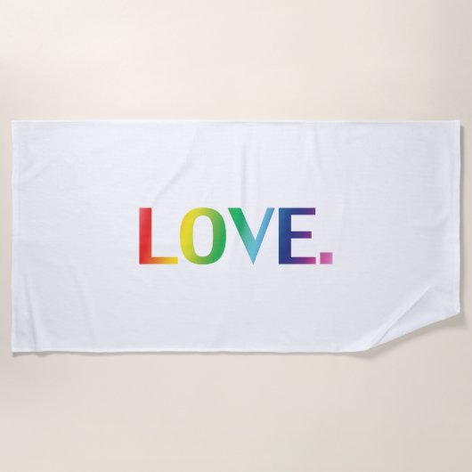 Liefde, pride lgbt lgbtq homo queer regenboogkleur strandlaken (Voorkant)