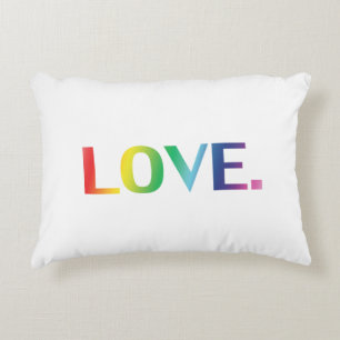 Liefde, pride lgbt lgbtq regenboogkleuren wit accent kussen